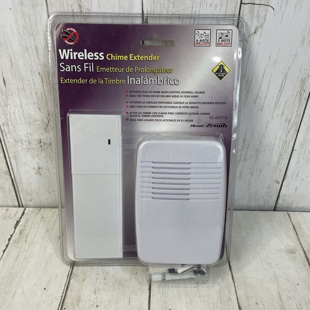 Wireless Door Chime Extender 8 Note Melody Heath Zenith Plug-in SL-6157-D NEW
